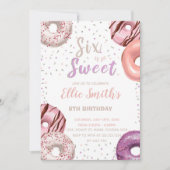 Bewerkbare Roze 6e Verjaardagsfeest Uitnodigen Kaart (Voorkant)