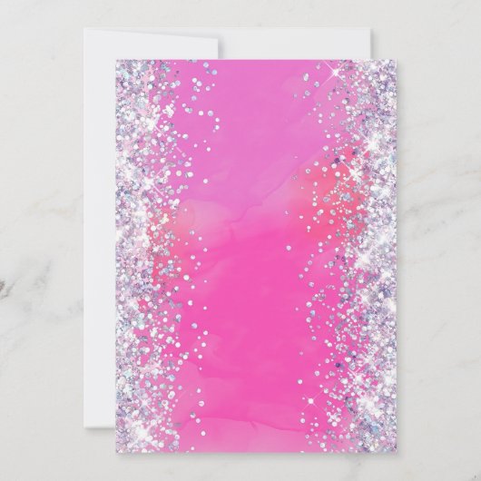 Bewerkbare Roze 8e Verjaardag Uitnodiging Sjabloon (Achterkant)