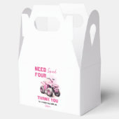 Bewerkbare roze ATV fiets verjaardag Bedankdoosjes (Geopend)