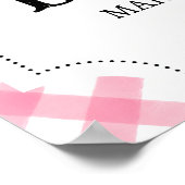 Bewerkbare Roze BBQ Baby shower Welkomstbord, Meis Poster (Hoek)