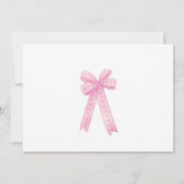 Bewerkbare Roze Bow Eerste Meisjes Verjaardag Foto Kaart (Achterkant)