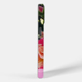 Bewerkbare roze en witte gestreepte Rozen Case-Mate iPhone Case (Achterkant / Rechts)