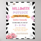 Bewerkbare roze halloween flyer poster (Voorkant)