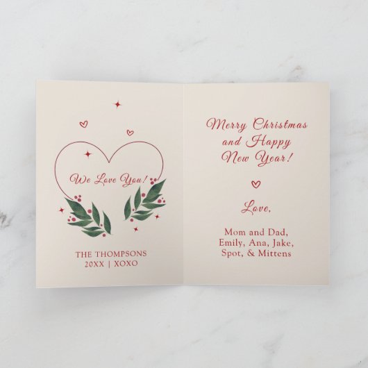 BEWERKBARE  Roze Kerst Kaart (Binnen)