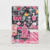 BEWERKBARE Roze Kerst Kaart (Achterkant)