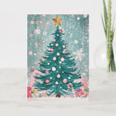 BEWERKBARE Roze Kerst Kaart (Voorkant)