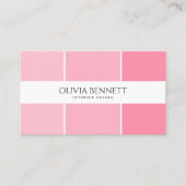 Bewerkbare Roze Kleur, Moderne Interieur Ontwerper Visitekaartje (Voorkant)