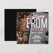 Bewerkbare roze magnifieke prom Verstuur twee foto Kaart (Voorkant / Achterkant)