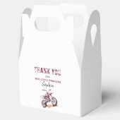 Bewerkbare Roze Motorfiets Dirt Bike Verjaardag Bedankdoosjes (Geopend)