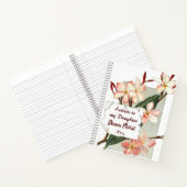 Bewerkbare Roze Plumeria Brieven aan mijn dochter Notitieboek (Binnen)