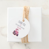 Bewerkbare Roze Tractor Verjaardagscirkel Favor Ta Bedankjes Labels (In situ)