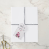 bewerkbare roze trekker Verjaardag dank u Label Cadeaulabel (Met Touw)