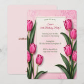 Bewerkbare Roze Tulpen Kaart (Voorkant / Achterkant)