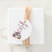 Bewerkbare Roze Vuilfiets Verjaardagscyclus Bedankjes Labels (In situ)