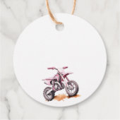 Bewerkbare Roze Vuilfiets Verjaardagscyclus Bedankjes Labels (Achterkant)