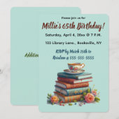 Bewerkbare Rozen Boeken Teacup Verjaardag Kaart (Voorkant / Achterkant)