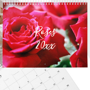 Bewerkbare Rozen Fotografie Jaarkalender Kalender