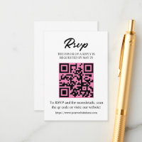 Bewerkbare RSVP-kaart met QR-code, uitnodigingsinz