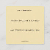 Bewerkbare RSVP met eenvoudige klasse Informatiekaartje (Achterkant)