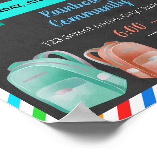 Bewerkbare Rugzak weggeefflyer Poster (Hoek)