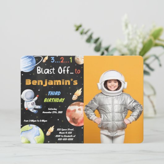 Bewerkbare ruimte foto uitnodigingen (Staand voorkant)