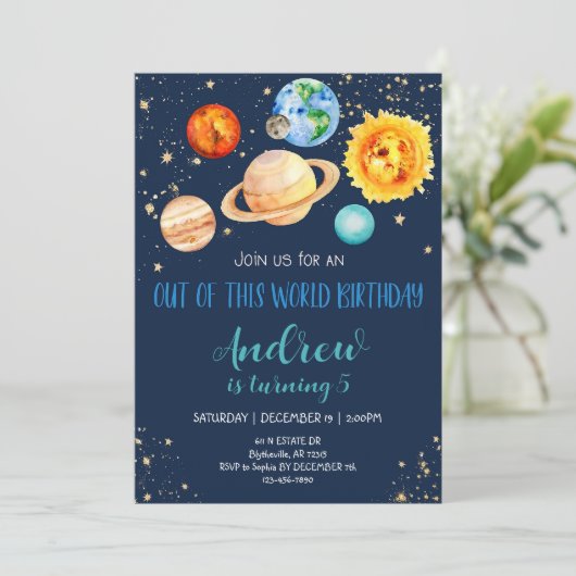 Bewerkbare ruimte verjaardagsuitnodiging uit dit w kaart (Staand voorkant)