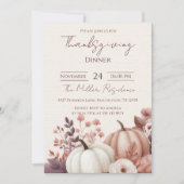 Bewerkbare Rustieke Herfst Thanksgiving Diner Uitn Kaart (Voorkant)