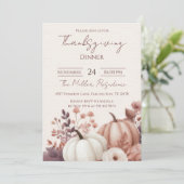 Bewerkbare Rustieke Herfst Thanksgiving Diner Uitn Kaart (Staand voorkant)