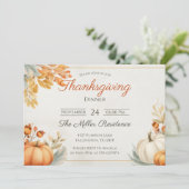 Bewerkbare Rustieke Herfst Thanksgiving Diner Uitn Kaart (Staand voorkant)