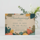 Bewerkbare Rustieke Herfst Thanksgiving Dinner Uit Kaart (Staand voorkant)