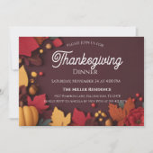 Bewerkbare Rustieke Herfst Thanksgiving Dinner Uit Kaart (Voorkant)
