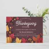Bewerkbare Rustieke Herfst Thanksgiving Dinner Uit Kaart (Staand voorkant)