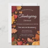 Bewerkbare Rustieke Herfst Thanksgiving Dinner Uit Kaart (Voorkant)