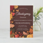 Bewerkbare Rustieke Herfst Thanksgiving Dinner Uit Kaart (Staand voorkant)