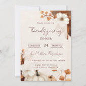 Bewerkbare Rustieke Herfst Thanksgiving Dinner Uit Kaart (Voorkant)
