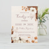 Bewerkbare Rustieke Herfst Thanksgiving Dinner Uit Kaart (Staand voorkant)