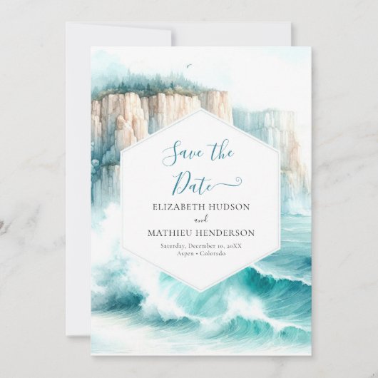 Bewerkbare rustieke nautische bruiloft save the date (Voorkant)