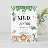 Bewerkbare Safari Uitnodiging (Staand voorkant)