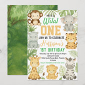 Bewerkbare Safari verjaardagsuitnodiging Kaart (Voorkant / Achterkant)