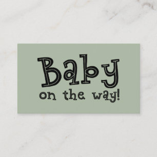 Bewerkbare Sage Cadeauregisterkaart, Baby onderweg Informatiekaartje