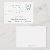 Bewerkbare Sage Green Franse krans RSVP Informatiekaartje (Voorkant / Achterkant)
