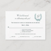 Bewerkbare  Sage Green Franse krans RSVP Informatiekaartje (Voorkant)