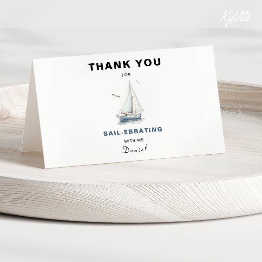 Bewerkbare Sail-Ebrate Verjaardag Bedankt Kaart