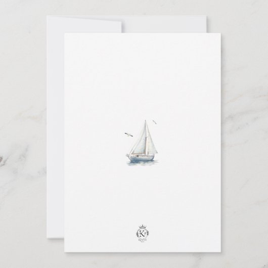 Bewerkbare Sail-Ebrate Zeilboot Verjaardag Uitnodi Kaart (Achterkant)