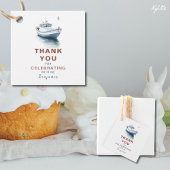 Bewerkbare Sailboat Square Favor/Thank You Label -