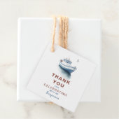 Bewerkbare Sailboat Square Favor/Thank You Label - (In situ)