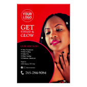 Bewerkbare Salon Services Glossy Poster (Voorkant)