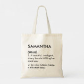 Bewerkbare Samanta naam definitie, aangepaste naam Tote Bag (Achterkant)