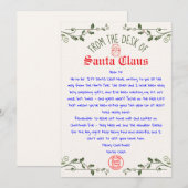 Bewerkbare Santa Letter-Sjabloon afdrukbaar Kaart (Voorkant / Achterkant)