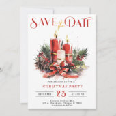 Bewerkbare Save The Date-sjablonen Kerstfeest Kaart (Voorkant)